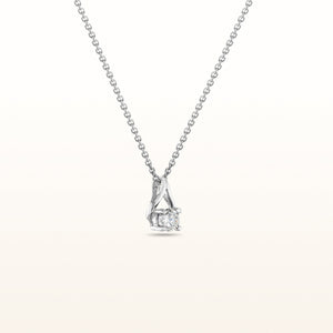 0.25 carat Round Diamond Wishbone Pendant in 14kt White Gold