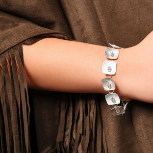 925 Sterling Silver Alternating Square Bracelet