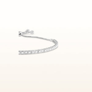 3/4 ctw Round Diamond Link Slider Bracelet in 14kt White Gold