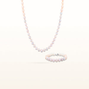 Multi-Colored Freshwater Cultured Pearl Necklace and Bracelet Set