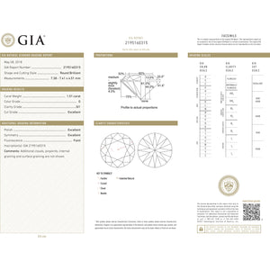 1.51 Carat G Color SI1 Clarity GIA Certified Natural Round Brilliant Cut Diamond