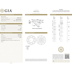 1.20 Carat G Color VS2 Clarity GIA Certified Natural Round Brilliant Cut Diamond