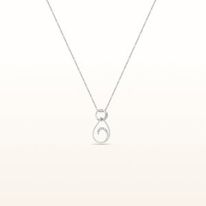 Open Swirl Pendant with Diamonds in 14kt White Gold