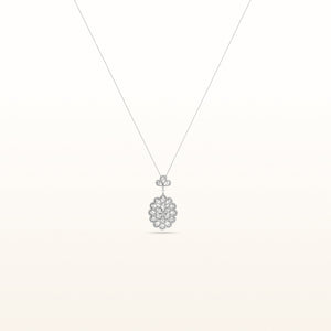 Signature Round Diamond Floral-Shaped Pendant in 18kt White Gold