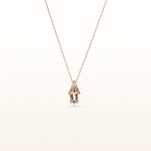 Oval Morganite and Diamond Pendant in 14kt Rose Gold