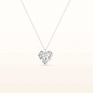 925 Sterling Silver Mosaic Heart Pendant