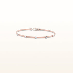 Round Diamond Wire Wrapped Bracelet in 14kt Rose Gold