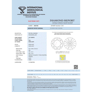 2.01 Carat I Color VS2 Clarity IGI Certified Natural Round Brilliant Cut Diamond