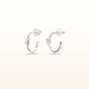 Knot Hoop Earrings in 925 Sterling Silver