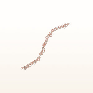 Rose Gold Plated 925 Sterling Silver Textured Multi-Circle Bracelet