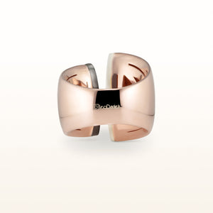 Mother-of-Pearl and Black Onyx Split Ring in Rose Gold Plated 925 Sterling Silver