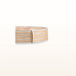 Two-Tone 925 Sterling Silver 9-Row Bangle Bracelet