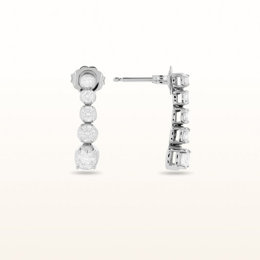 Vertical 5-Stone Diamond Journey Earrings