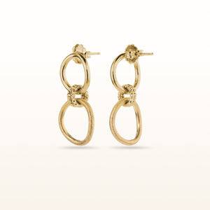 Yellow Gold Plated 925 Sterling Silver Circle Drop Earrings