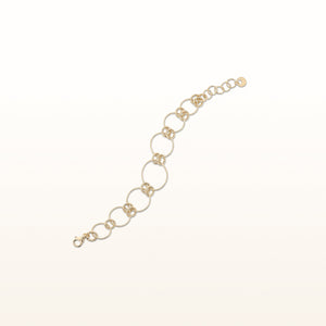 Yellow Gold Plated 925 Sterling Silver Graduated Circle Bracelet