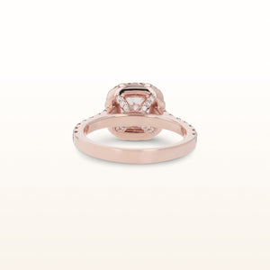 2.35 ctw Round Diamond Halo Engagement Ring in 14kt Rose Gold