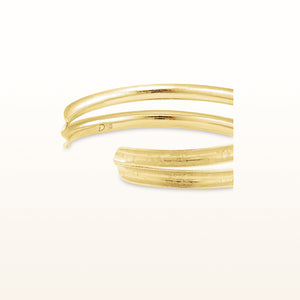 Double Row Concave Cuff Bracelet in Yellow Gold Plated 925 Sterling Silver