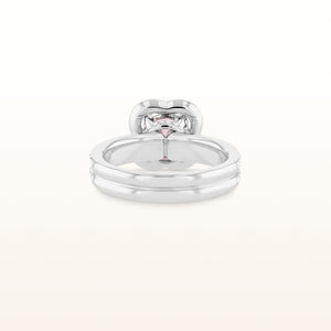 One-of-a-Kind Cushion Cut Morganite and Diamond Ring in 18kt White Gold