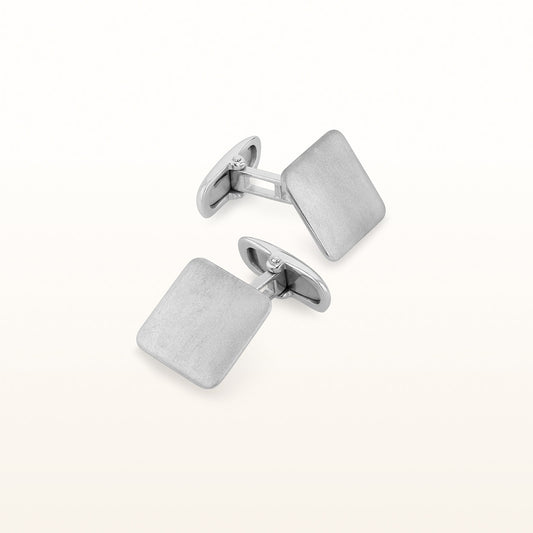 925 Sterling Silver Brushed Square Cufflinks