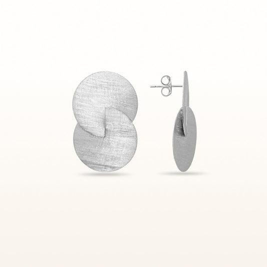 925 Sterling Silver Interlocking Disc Earrings