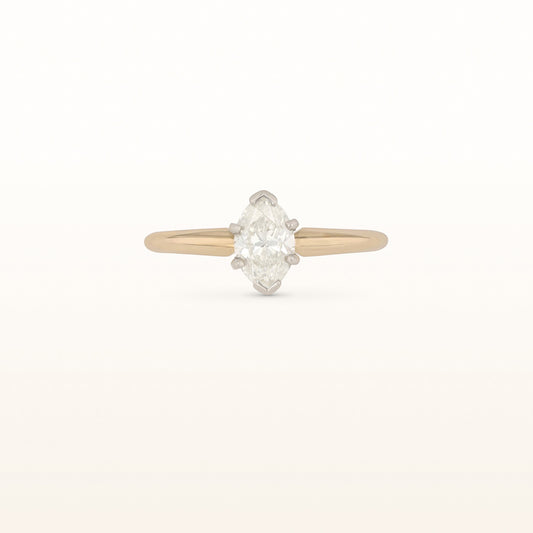 0.69 ct. Marquise Diamond Solitaire Ring in 14kt Yellow Gold