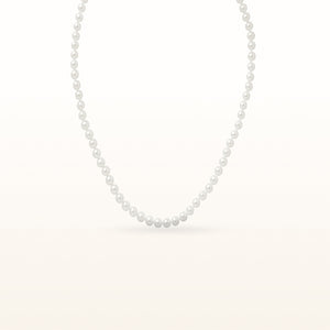 White Cultured Freshwater Pearl Necklace with Sterling Silver Filigree Clasp