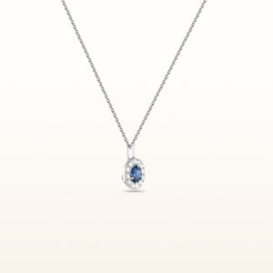 Opulent 14kt White Gold Diamond and Gemstone Margarita Halo Pendant (4 mm)