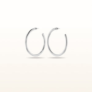925 Sterling Silver 4.00 mm Tube Hoop Earrings