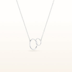 925 Sterling Silver Interlocking Circle Necklace