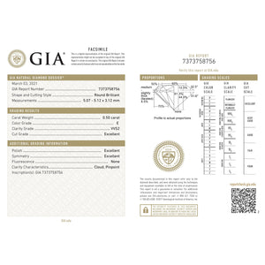 Round 0.50 E VVS2 GIA Certified Diamond