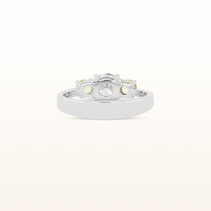 Round Diamond and Yellow Sapphire 3-Stone Ring in 14kt White Gold