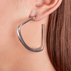 Sterling Silver Bent Hoop Earrings