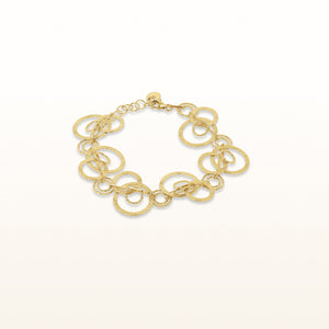 Yellow Gold Plated 925 Sterling Silver Multi-Size Circle Bracelet