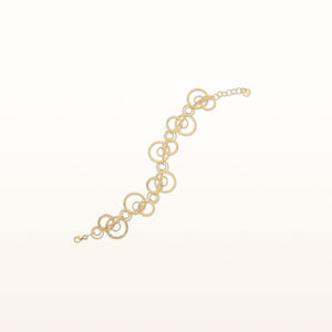 Yellow Gold Plated 925 Sterling Silver Multi-Size Circle Bracelet