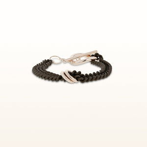 Rose Gold Plated 925 Sterling Silver and Rubber Curb Link Bracelet