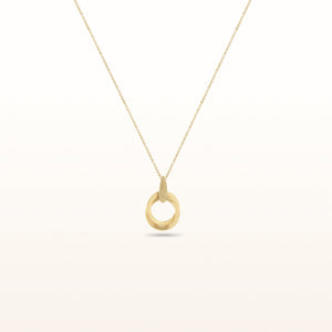 Yellow Gold Plated 925 Sterling Silver Double Circle Pendant