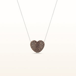 Rose Gold Plated 925 Sterling Silver Heart Pendant on Adjustable Cable Chain