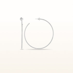 925 Sterling Silver 2.5-Inch Diamond Cut Hoop Earrings
