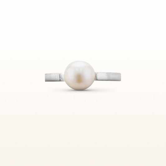 Freshwater Cultured Pearl or Gemstone Bead Open Top Ring in 925 Sterling Silver