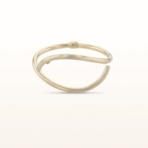 Yellow Gold Plated 925 Sterling Silver Hinged Bangle Bracelet
