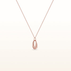 Rose Gold Plated 925 Sterling Silver Oval Multi-Link Pendant