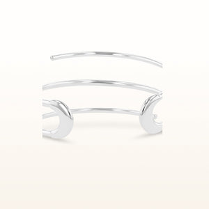 925 Sterling Silver 3-Row Spiral Cuff Bracelet