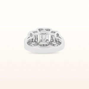 Illusion Set Baguette Diamond Halo Ring in 18kt White Gold