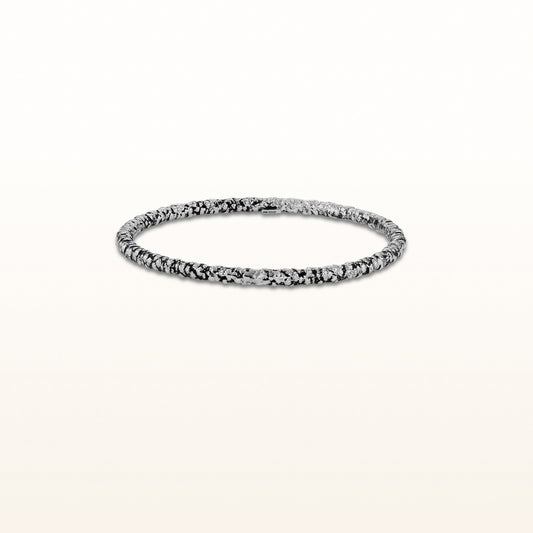 925 Sterling Silver Popcorn Textured Bangle Bracelet