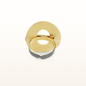 Yellow Gold Plated 925 Sterling Silver Oval Cutout Ring
