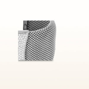 2.70 ctw Diamond Mesh Cuff Bracelet in 925 Sterling Silver and 14kt White Gold