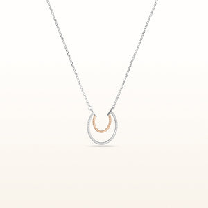 Two-Tone 925 Sterling Silver Open Circle Pendant