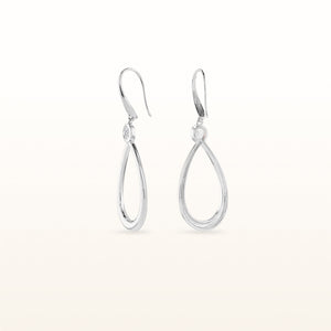 14kt White Gold Teardrop Earrings with Round Diamonds or Gemstones