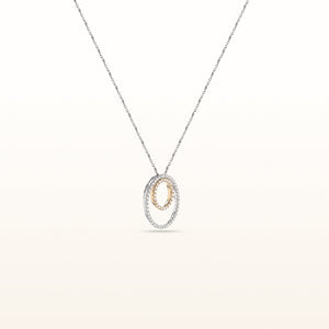 Double Circle Diamond Pendant in 14kt Two-Tone Gold