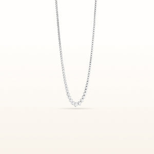 7.94 ctw Graduated Diamond Riviera Necklace in 18kt White Gold